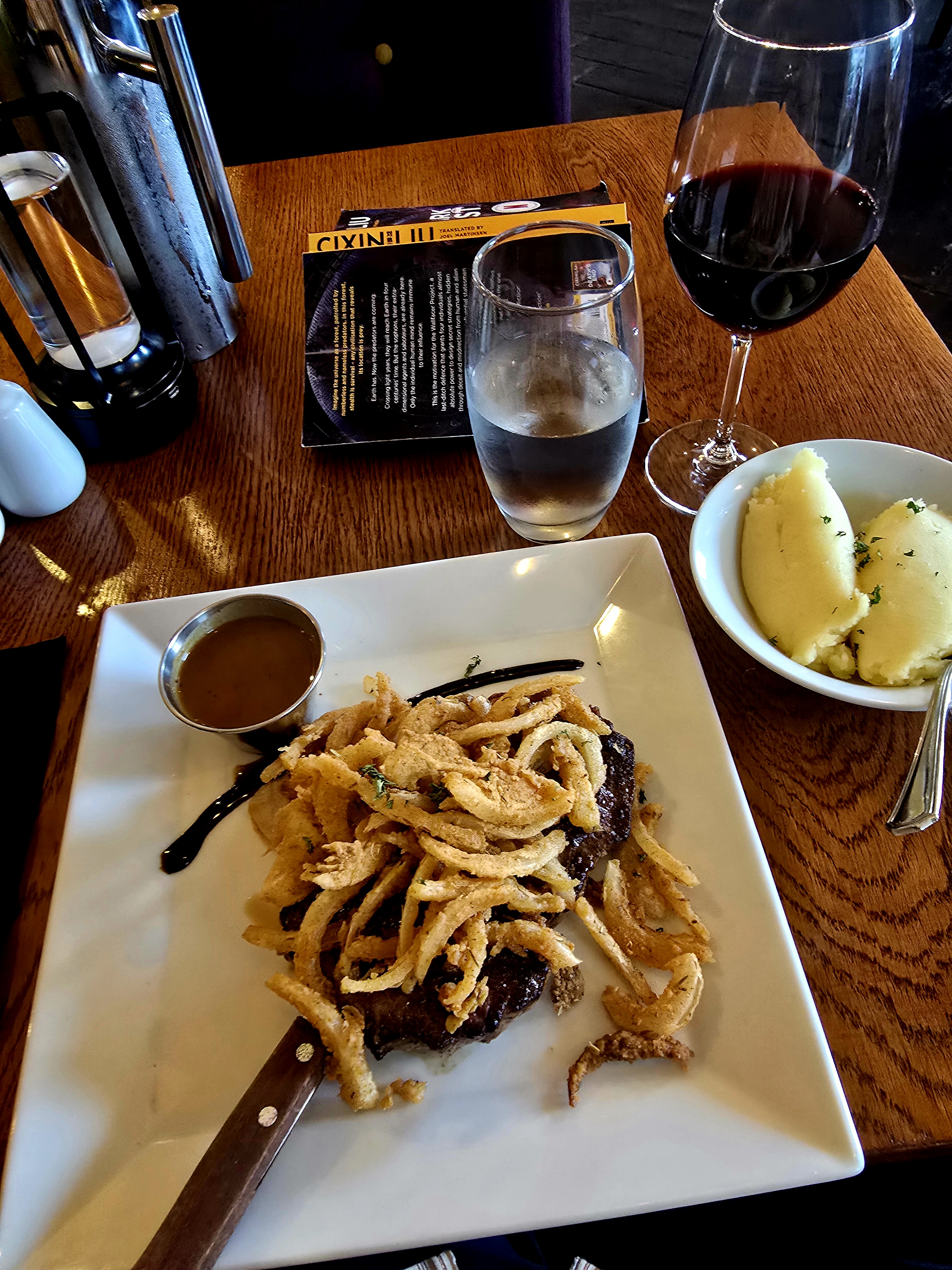 Steak dinner at arnolds hotel
